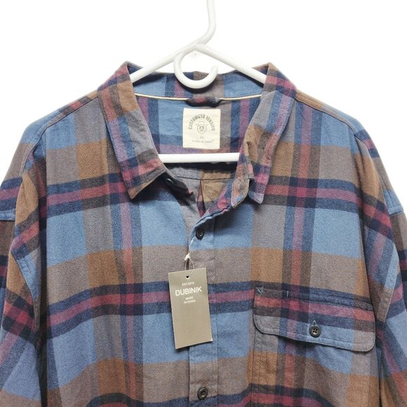 Mens Dubinik Customized Version Plaid Flannel Shirt Size 4XL - Picture 3 of 9